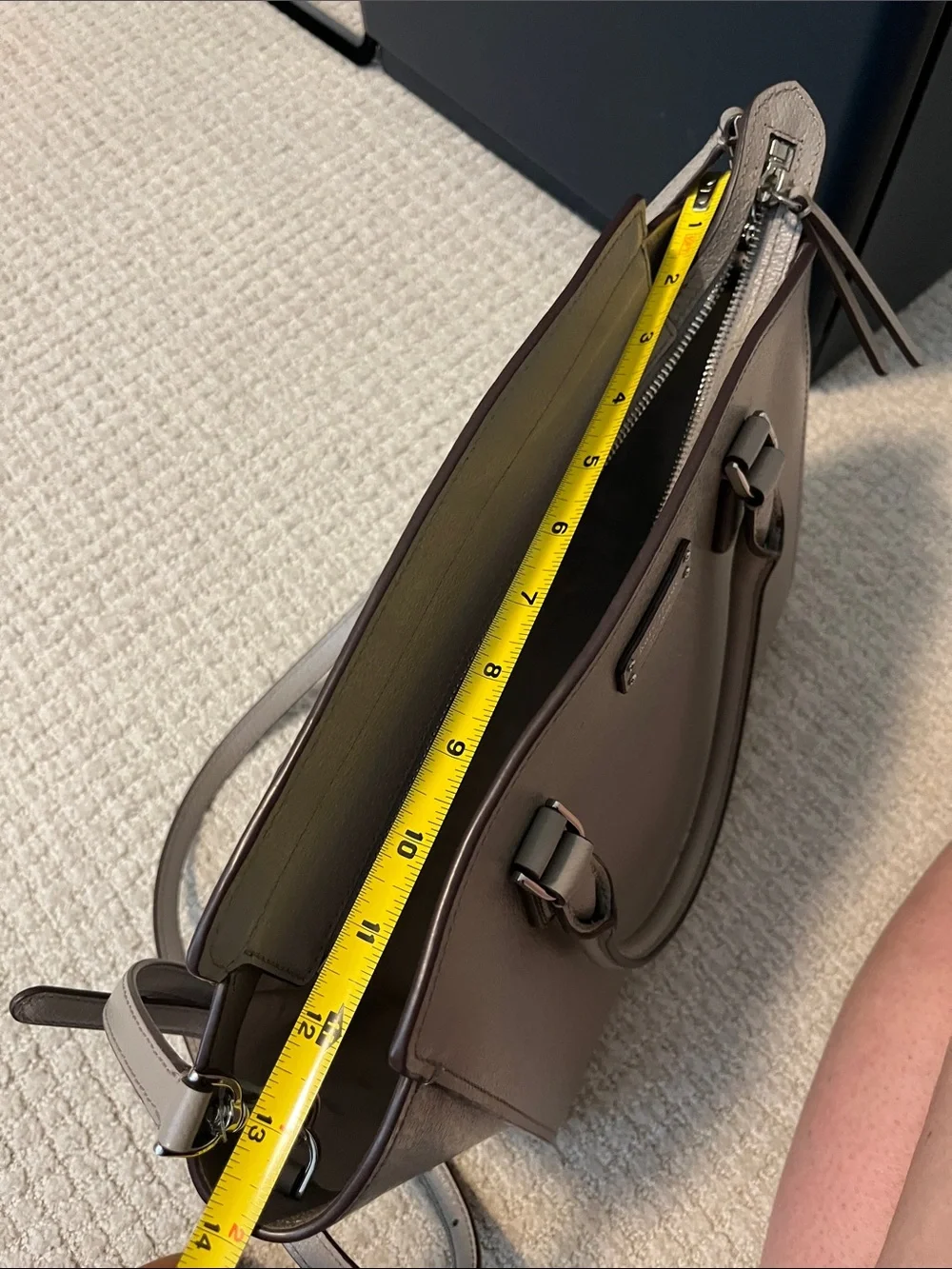kate spade Taupe Gray Pebbled Leather Satchel - Picture 4 of 8